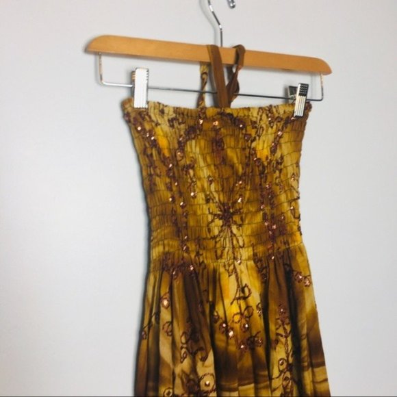 Vintage swim Cover Up sequined Halter top - Picture 3 of 10